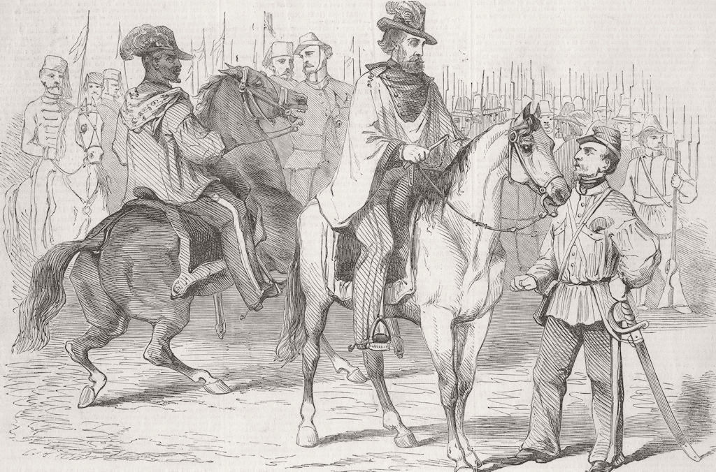 ITALY. Garibaldi. & his Negro servant 1849 old antique vintage print picture